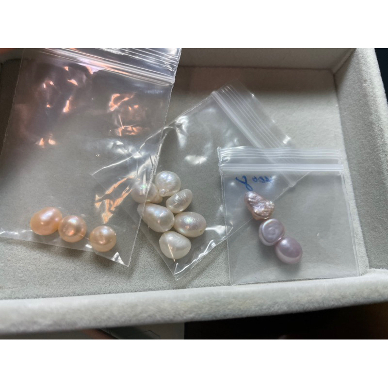 天然珍珠 淡水/巴洛克珍珠 兩面光 異型珍珠 天然珍珠 手作材料 半寶石 形狀不規則 白色/紫+粉紫/粉橘色 7-8MM