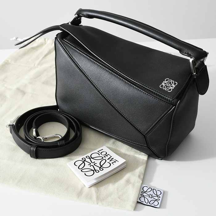 【折扣現貨】正品Loewe Puzzle small bag小型立體幾何 小牛皮革 肩背包/拼圖包 黑色