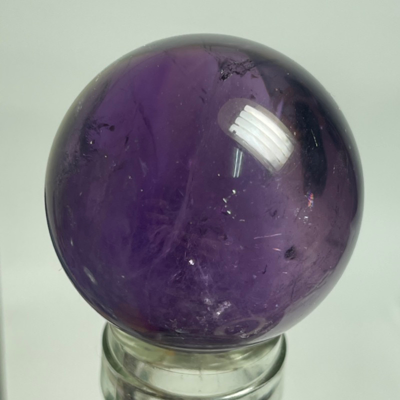 紫水晶球、帶微隱山、藍光幻影（絨花）、紫水晶45mm