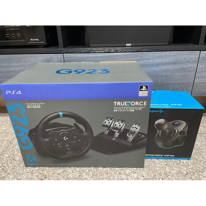 羅技 Logitech G923 方向盤+踏板+排檔桿 /PS4賽車方向盤