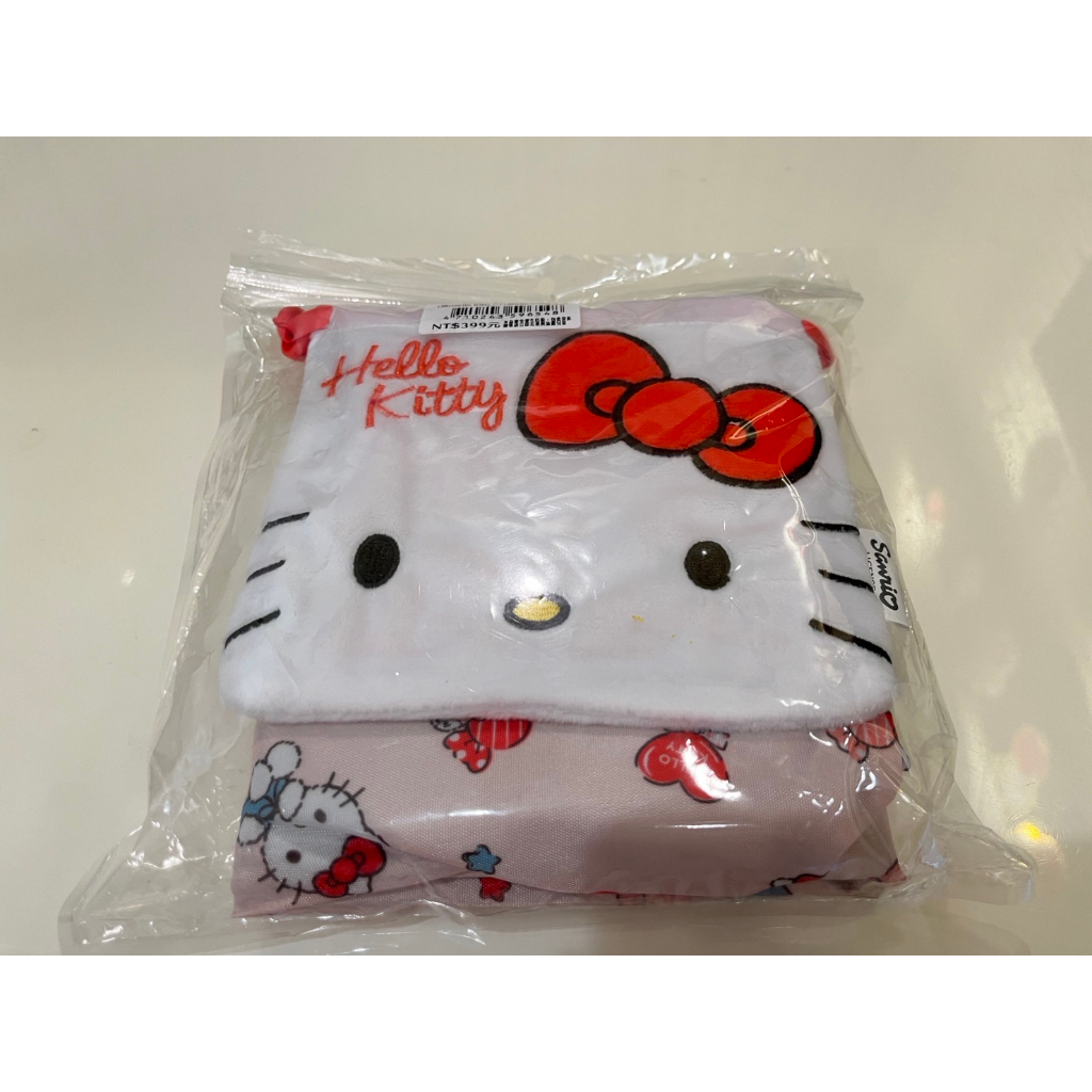 《金妮豪邁賣》7-11超商三麗鷗Hello Kitty 束口袋&amp;購物袋組側背袋 | 附絨毛收納 (kitty糖果款)現貨