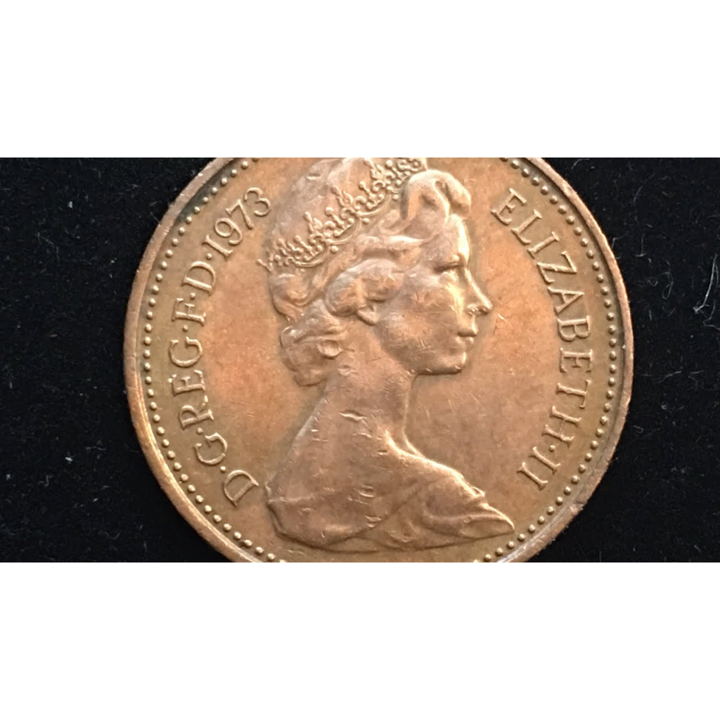 【全球郵幣】  England 1973 NEW PENNY 1 Pence 1便 士AU 英國伊莉莎白二世女王肖像