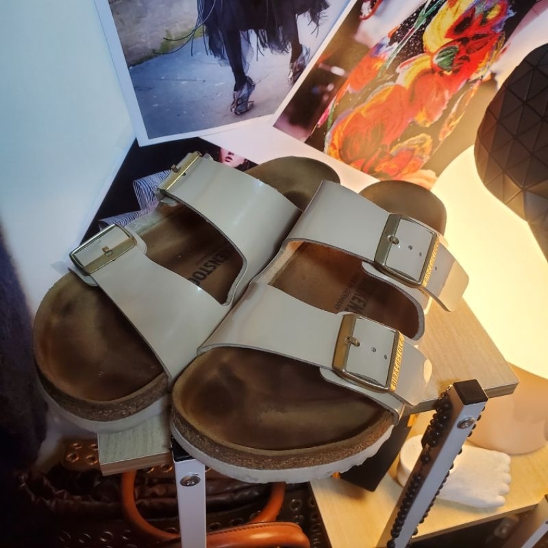 birkenstock milano勃肯米色雙線 涼鞋