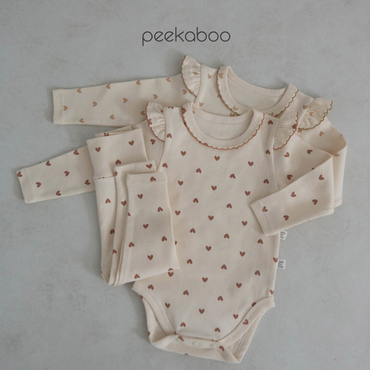 peekaboo 天使愛心寶寶套裝｜女寶包屁衣 兒童套裝 女童套裝 寶寶衣服 嬰兒衣服 韓國童裝