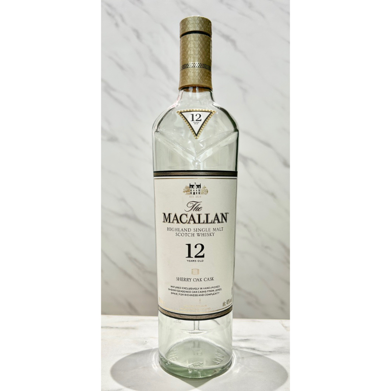麥卡倫 12 年新版雪莉桶單一純麥威士忌 0.7L「空酒瓶」