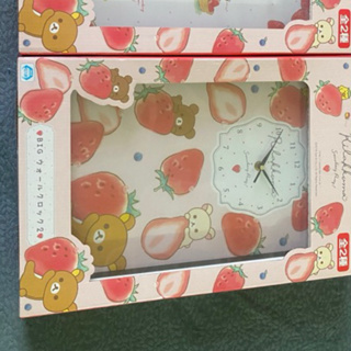 全新 日本正版 草莓款 拉拉熊 景品掛鐘