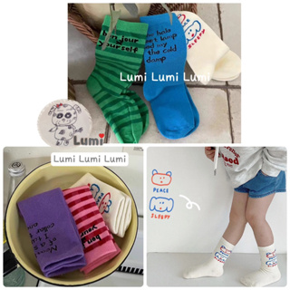 現貨（三雙一組）Lumi小鹿米 韓代同款 百搭中筒襪組 A128 兒童襪 女童襪子 兒童襪子 男童襪子 韓國襪子