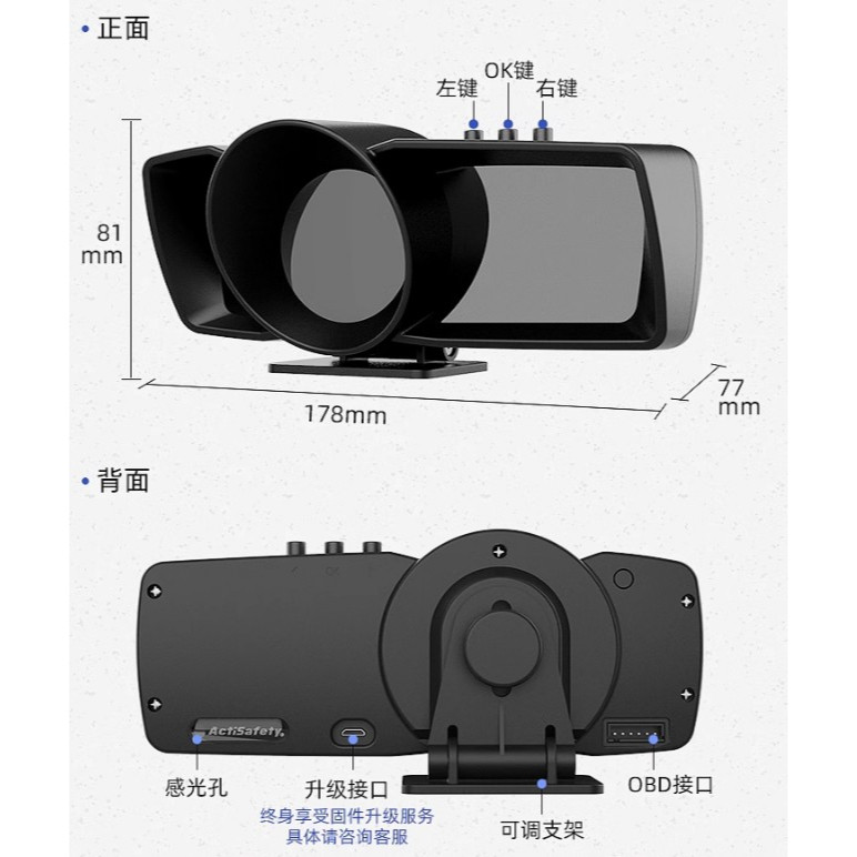 OBD+GPS 液晶多功能儀錶 A600 三顯示幕 汽車改裝obd 液晶多功能儀錶 高清hud 抬頭顯示器 渦輪 轉速