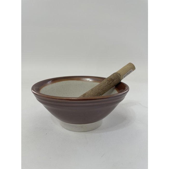 鍋碗瓢盆餐具=日本進口5號磨缽(可磨山藥.芝麻.擂茶.磨粉磨泥)---附木棒