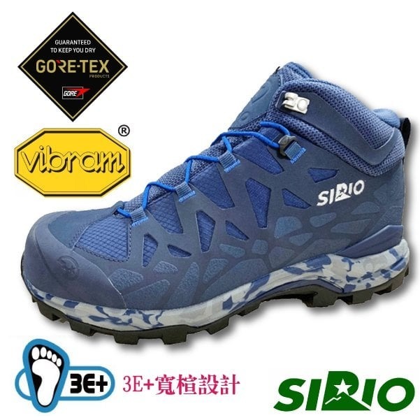 【日本 SIRIO】送》男 款防水3E寬楦中筒健行登山鞋 Gore-Tex 黃金大底 運動鞋 工作鞋_PF156
