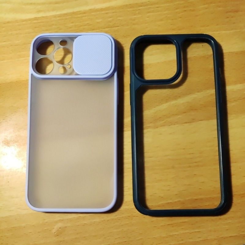 二手 iPhone 13 Pro Max 推拉鏡頭 磨砂 透明殼 藍色 紫色 簡約 素色 手機殼 保護殼 大手機 鏡頭蓋