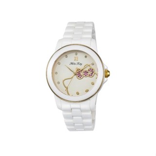 【HELLO KITTY】凱蒂貓甜心夢幻陶瓷手錶 LK673LWWI-K 36mm 現代鐘錶