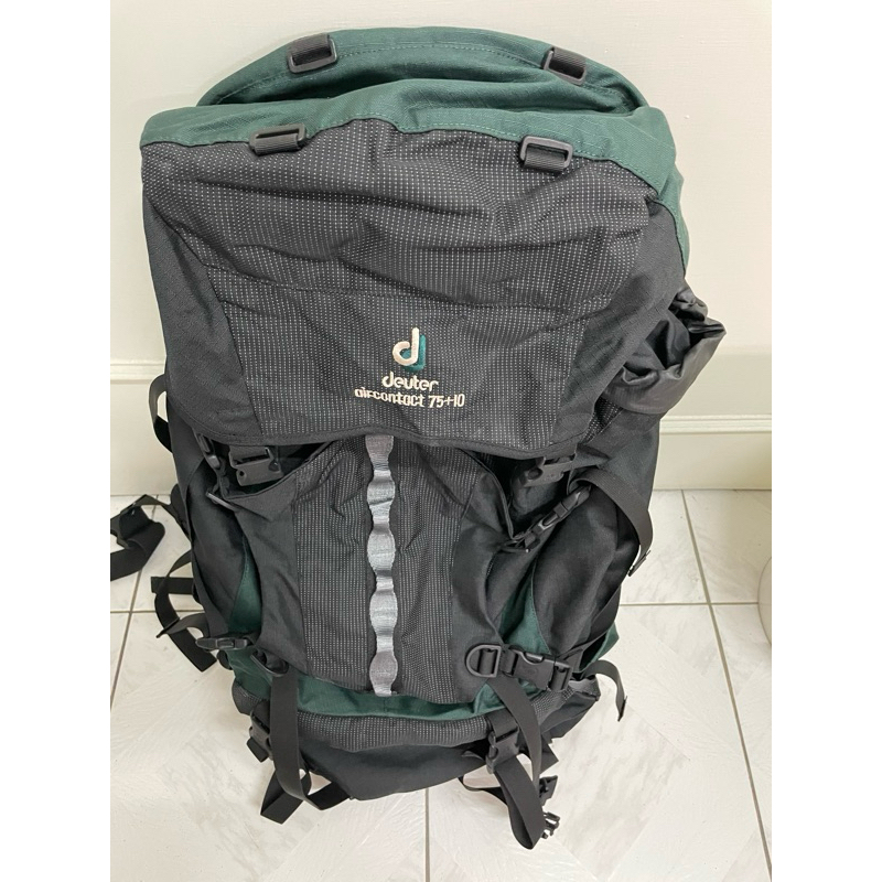 Deuter 德國Aircontact Pro 75+10L 拔熱式透氣背包 登山背包 深綠/黑（二手）