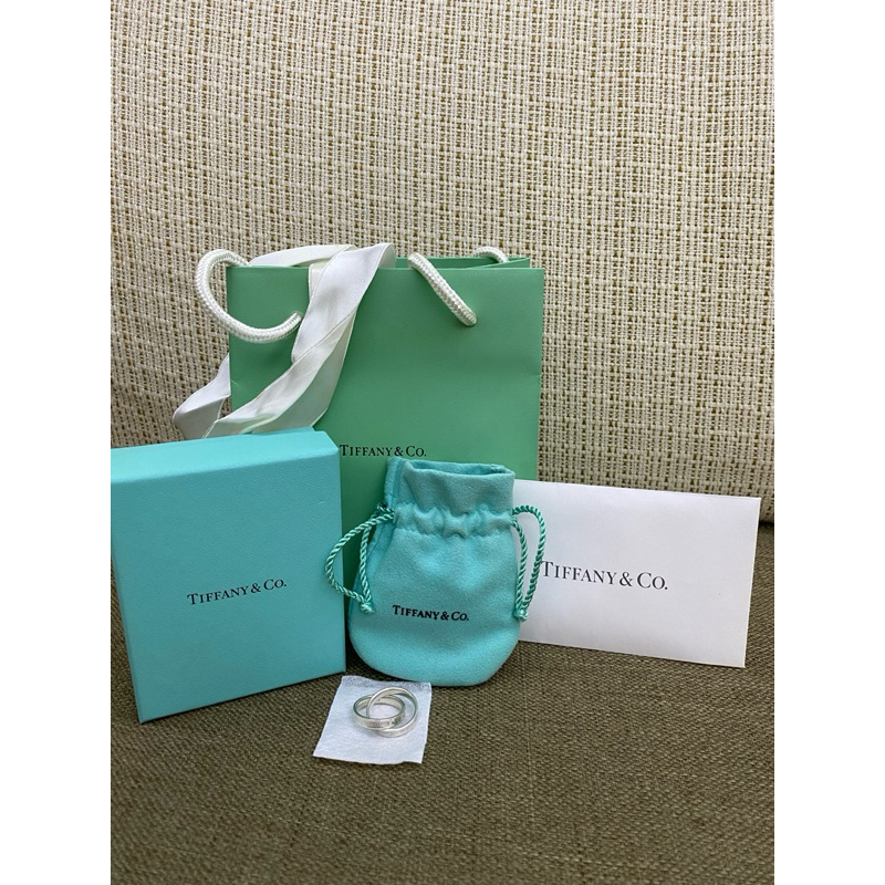 📣洽談中（二手）可面交，Tiffany &amp; Co 925純銀 雙環 雙圈 窄版1837戒指 經典款