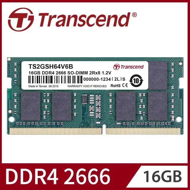 創見 Transcend DDR4 2666 16GB 筆記型 筆電 記憶體 RAM 1.2V