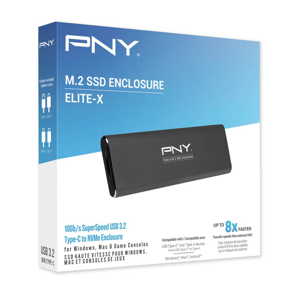 【現貨】PNY Elite-X PCIe M.2 2280 SSD固態硬碟 外接盒 USB3.2 Gen 2 (深灰)