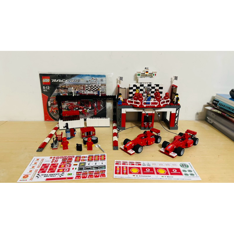 【樂高資本】LEGO 樂高 8672 法拉利 F1維修站 二手 蠻新的 有原說明書  副廠貼紙 R-40