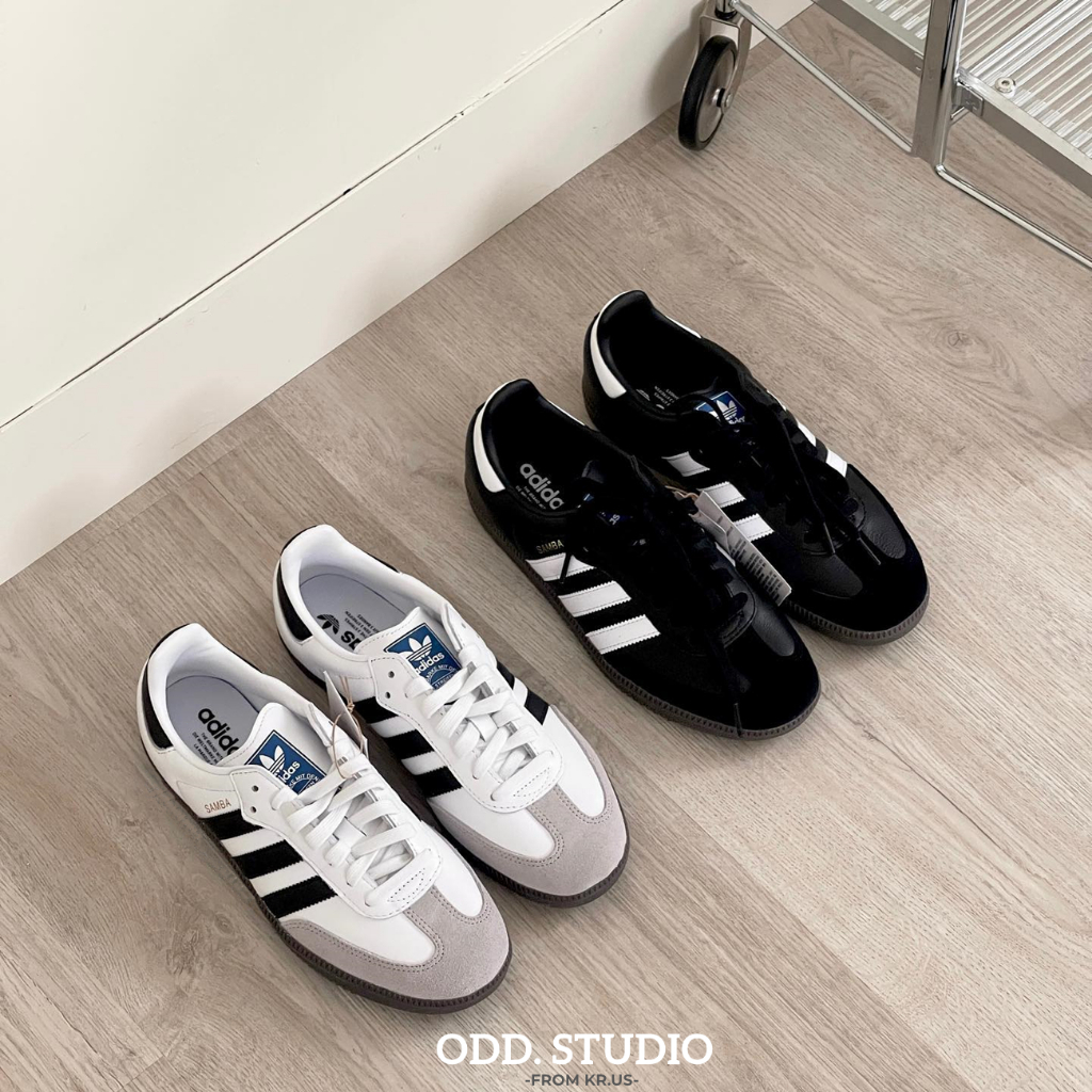 ODD/ Adidas Originals SAMBA OG 白黑 黑白 黑色 皮面 復古 德訓鞋 B75807 06