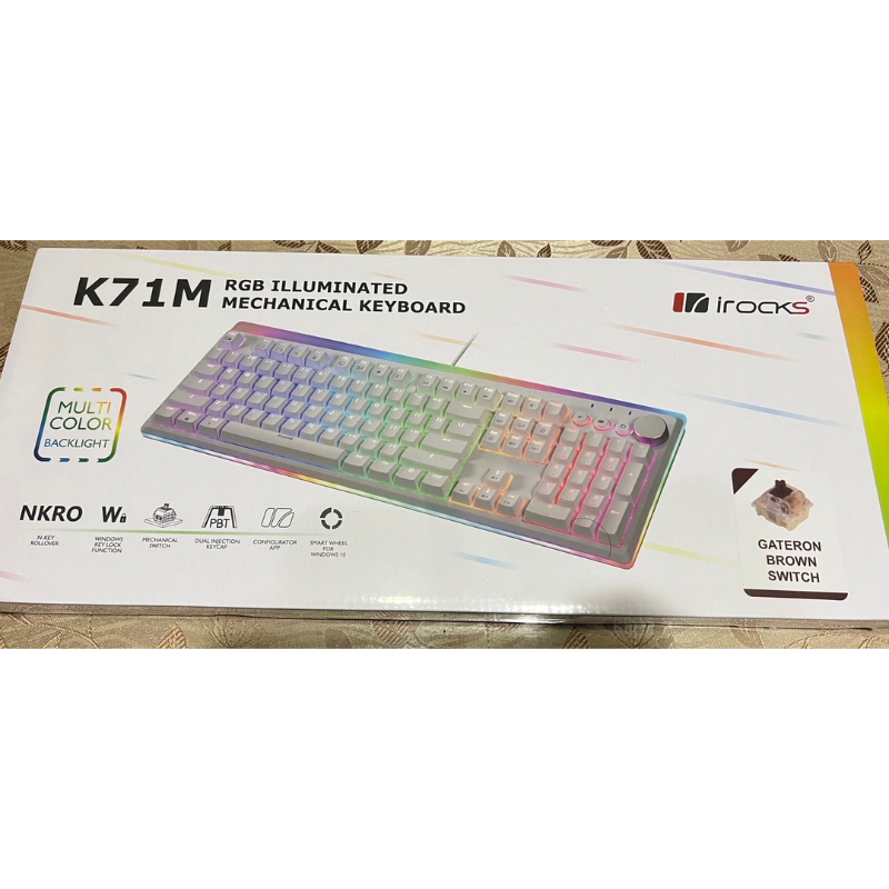 ✨全新 irocks K71M RGB背光 白色機械式鍵盤