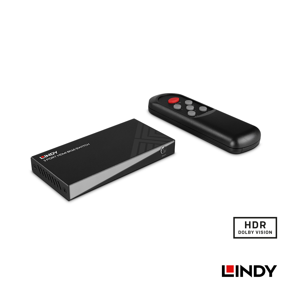 LINDY德商38369】HDMI2.1 8K@60HZ 三進一出影像切換器 支援HDR10+，HDCP2.3