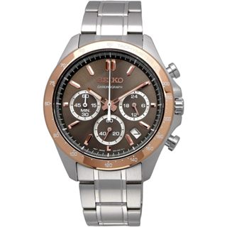 代購 SEIKO 精工 三眼計時腕錶 SBTR026 SPIRIT系列 不鏽鋼 10氣壓防水 石英錶 玫瑰金 日本限定