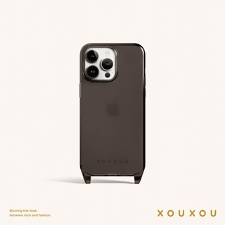 XOUXOU / CLEAR 掛繩款手機殼-亮灰色Ash Clear 【iPhone 14系列】