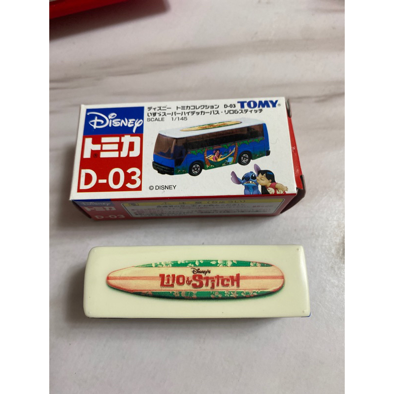 TOMICA 絕版 舊藍標 中製 DISNEY 迪士尼 D-03 星際寶貝 史迪奇 巴士（盒車況尚可）
