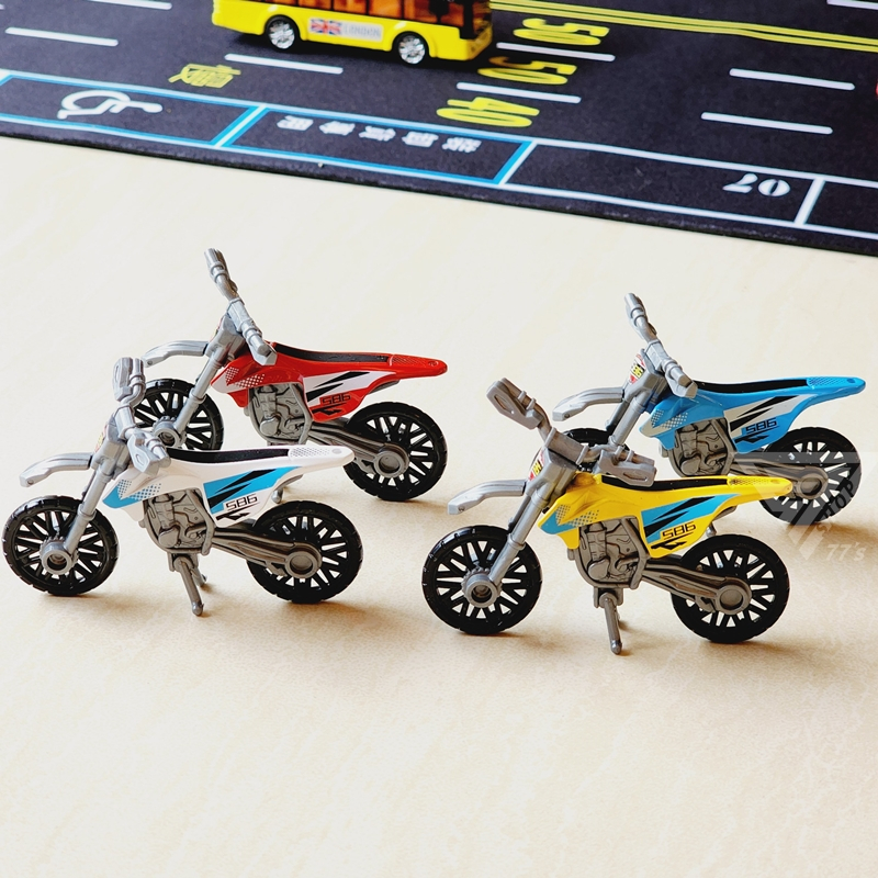 【台灣現貨】【仿真摩托車擺件/4色可選】模型玩具車 小汽車玩具擺件 機車玩具 越野摩托車 摩托車玩具 蛋糕擺飾 微型攝影