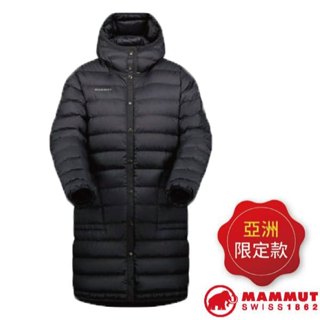 【MAMMUT 長毛象】女 款 長版連帽羽絨保暖外套 夾克 大衣 雪衣/750FP鵝絨_黑_02920