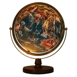 【goose鵝妹莉卡】Seojeon Globe LED 12吋 中英文旅遊地標地球儀 生日禮物 教材 裝飾品