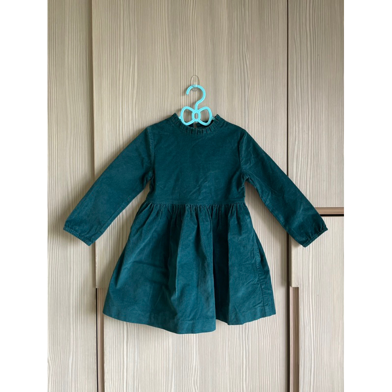 二手 【Jacadi】幼兒氣質綠絨洋裝 95cm