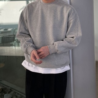 正韓圓領落肩內刷毛長袖衛衣 4色 YUPPIE 預購商品 1002