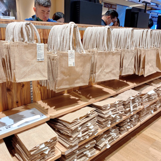 日本代購-🍁厚款手提袋/黃麻購物袋♡環保袋/Muji購物袋/便當袋〔媽咪樹代購〕