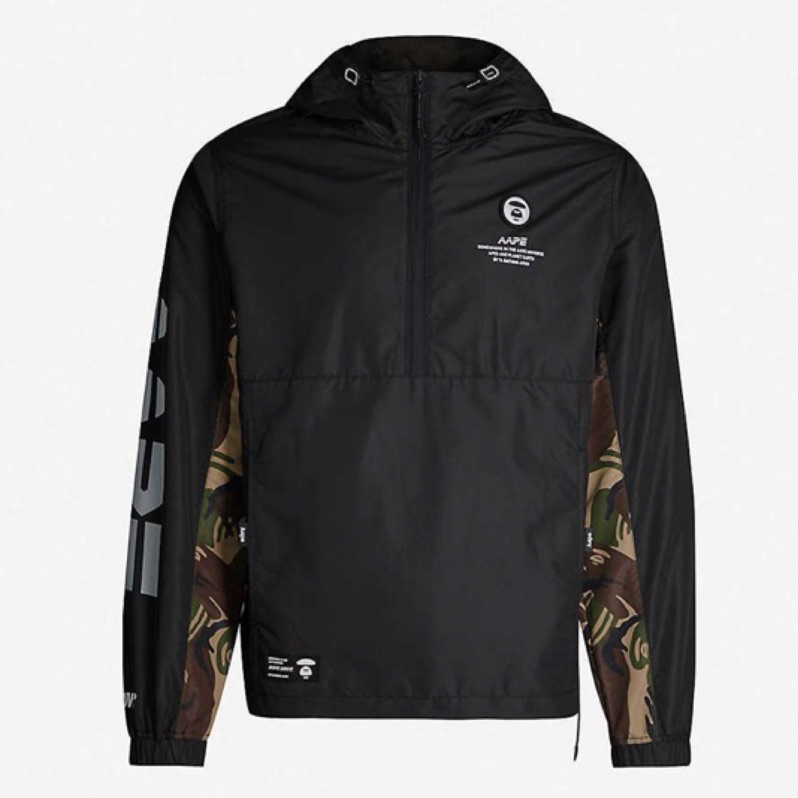 AAPE By A Bathing Ape bape 黑色衝鋒衣 外套 風衣 3M 反光 猿人 全新正品