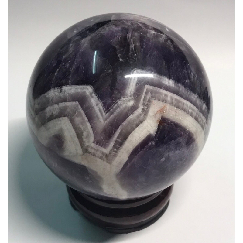 天然夢幻紫水晶虎牙球B034  7.8cm