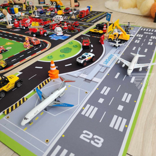 【新款機場密碼 含飛機套組 台灣製滑鼠墊】1:64 模型飛機 模型車地墊 遊戲墊 玩具車墊 適用( TOMICA 樂高