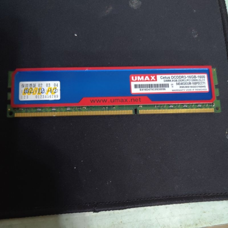 UMAX ddr3 16GB 1600 雙通道