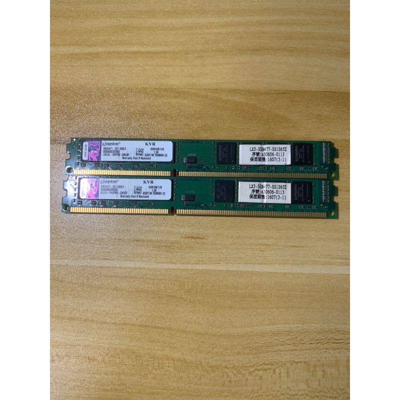金士頓 Kingston DDR3 1600 8G 桌上型電腦 記憶體 兩支