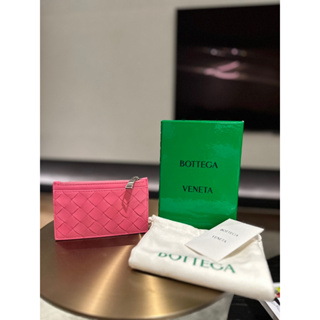 Bottega Veneta桃紅可愛鑰匙包/零錢包（全新）
