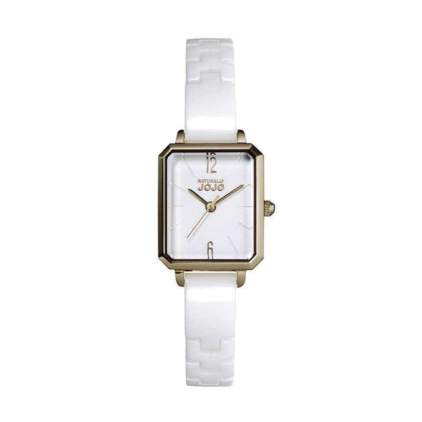【NATURALLY JOJO】古典方形陶瓷女錶 JO96991-80R 20mm 現代鐘錶