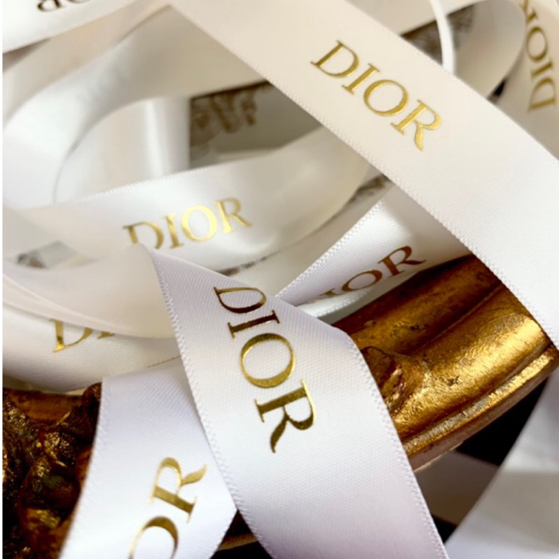 全新專櫃正品 迪奧Dior DIOR燙金專櫃緞帶 2cm寬