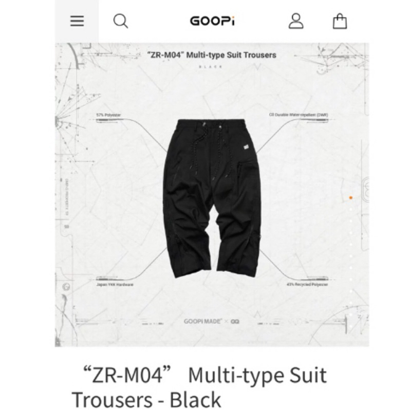 “ZR-M04” Multi-type Suit Trousers - Black