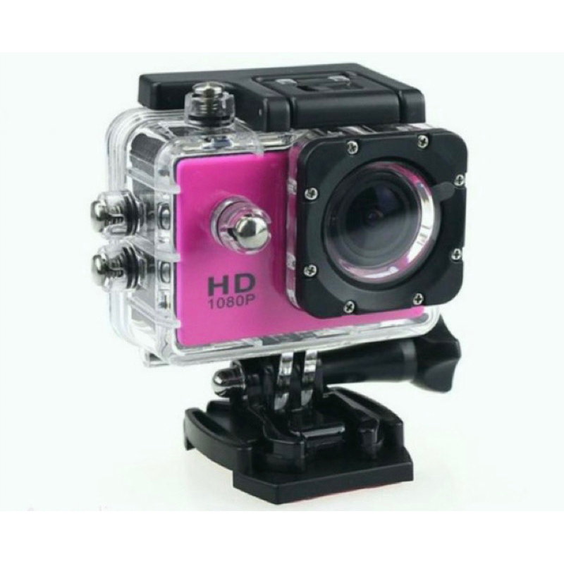 迷你高清防水運動DV攝影機 支援記憶卡32G 防水相機 運動相機 1080P GOPRO 行車紀錄器 照相機/桃紅色