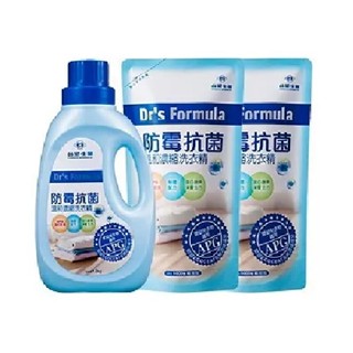 台塑生醫 Dr’s Formula 防霉抗菌溫和濃縮洗衣精 (1瓶+2包補充包超值組) 寶寶衣物洗衣精 台灣製