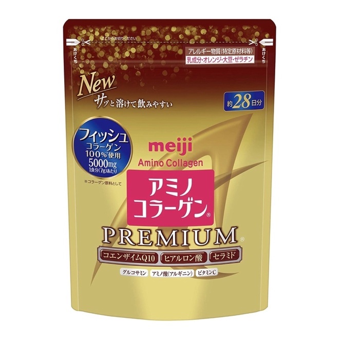 Meiji 日本明治 膠原蛋白粉 補充包袋裝 28天份 金色版膠原蛋白粉