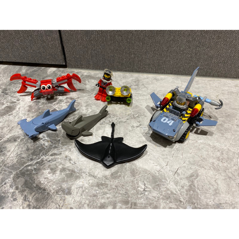 樂高 LEGO [絕版］ 鯊魚 海底探勘系列 絕版 6隻合售 螃蟹 魟魚 潛水 深海 收藏 積木玩具 便宜出清