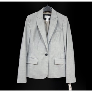 (全新) MANGO專櫃女裝灰色西裝外套 棉質外套 催筆套裝外套 EUR36號