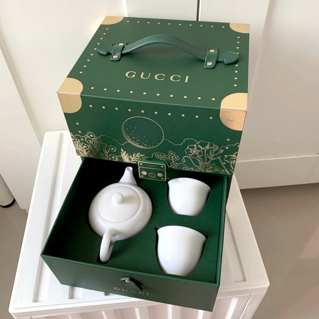 『禮物盒』GUCCI 2023 VIP中秋限定禮盒｜精品盒+茶壺組+紙袋｜❎無月餅