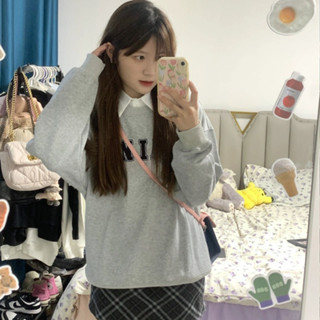 CHAOO 純棉 衛衣 大學t 加絨刷毛 衛衣女 oversize 下半身失蹤 原宿風衣服 秋冬上衣 長袖上衣 圓領上衣