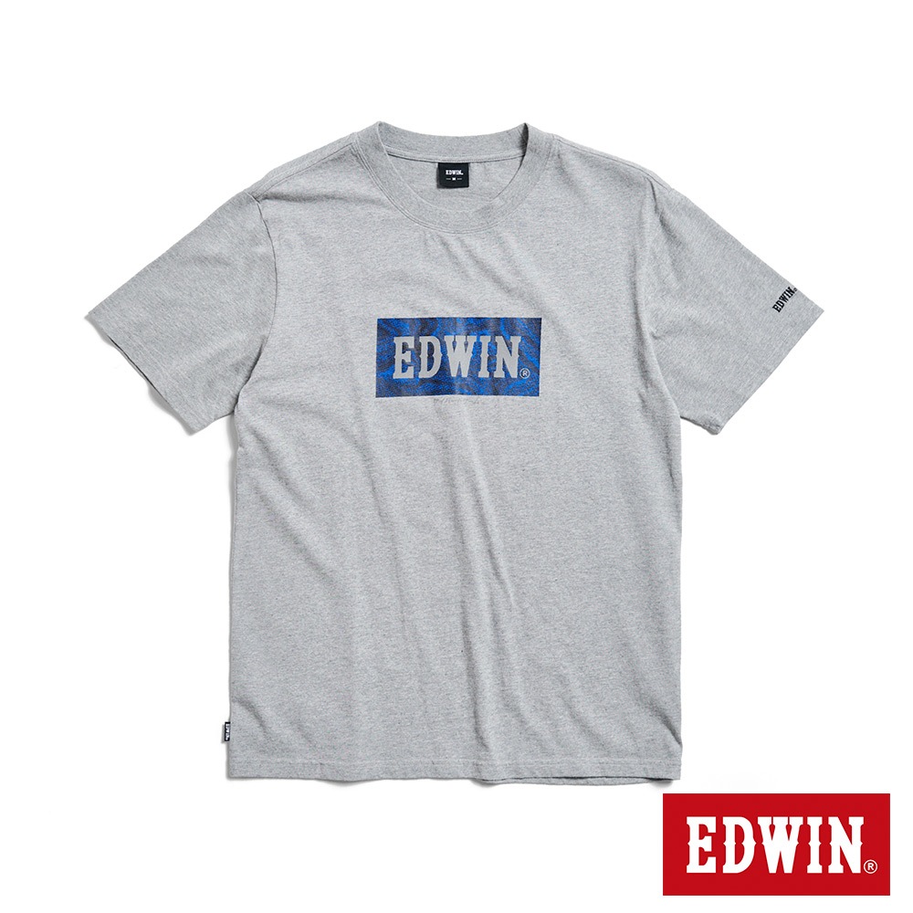 EDWIN 數位煙霧BOX LOGO短袖T恤(灰色)-男款